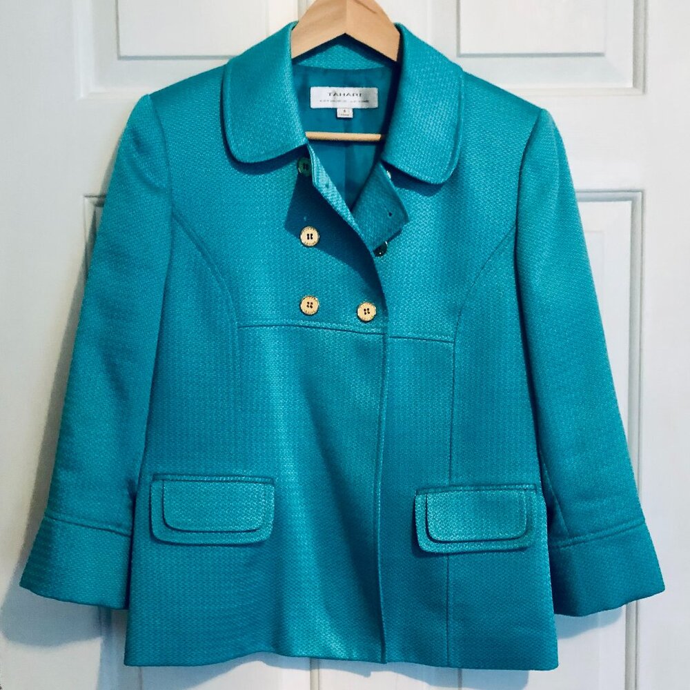 Tahari teal blazer